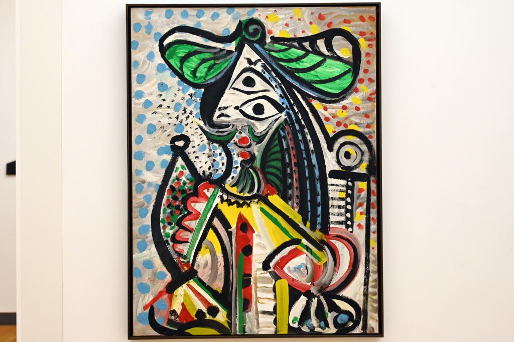 Pablo Picasso (1897&ndash;1972), Sitzende Mann (Homme assis), Mainz, Landesmuseum, Moderne, Saal 7, 1970