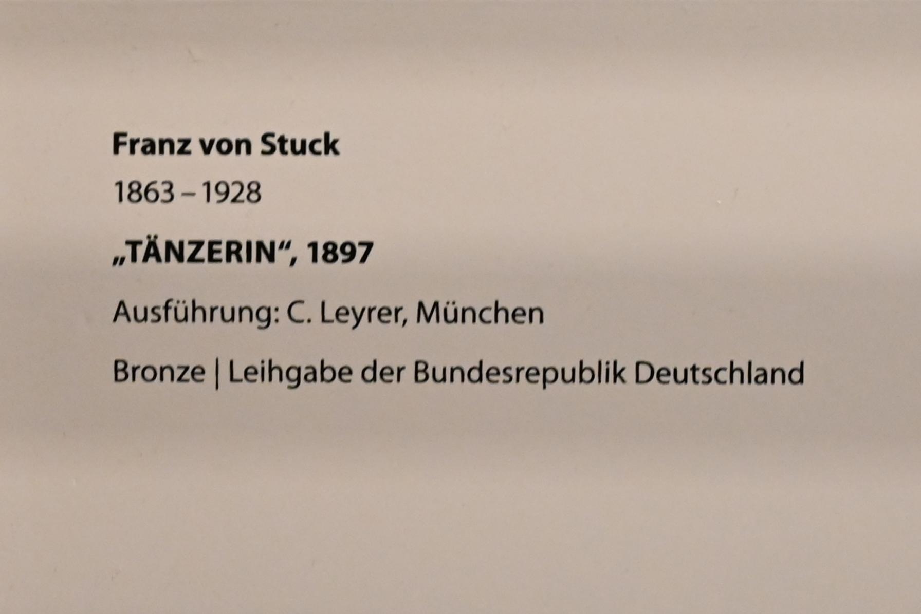 Franz von Stuck (1890&ndash;1923), Tänzerin, Darmstadt, Hessisches Landesmuseum, Jugendstil, 1897, Bild 3/3