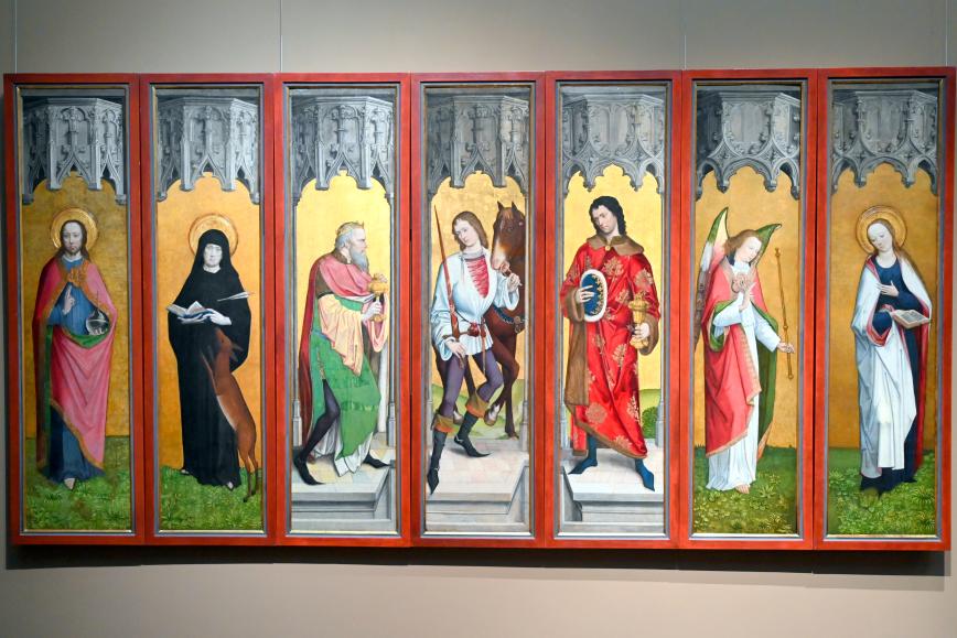 Meister der Georgslegende (1465&ndash;1485), Tafel eines Polyptychons, Köln, Wallraf-Richartz-Museum, Mittelalter - Saal 7, um 1485