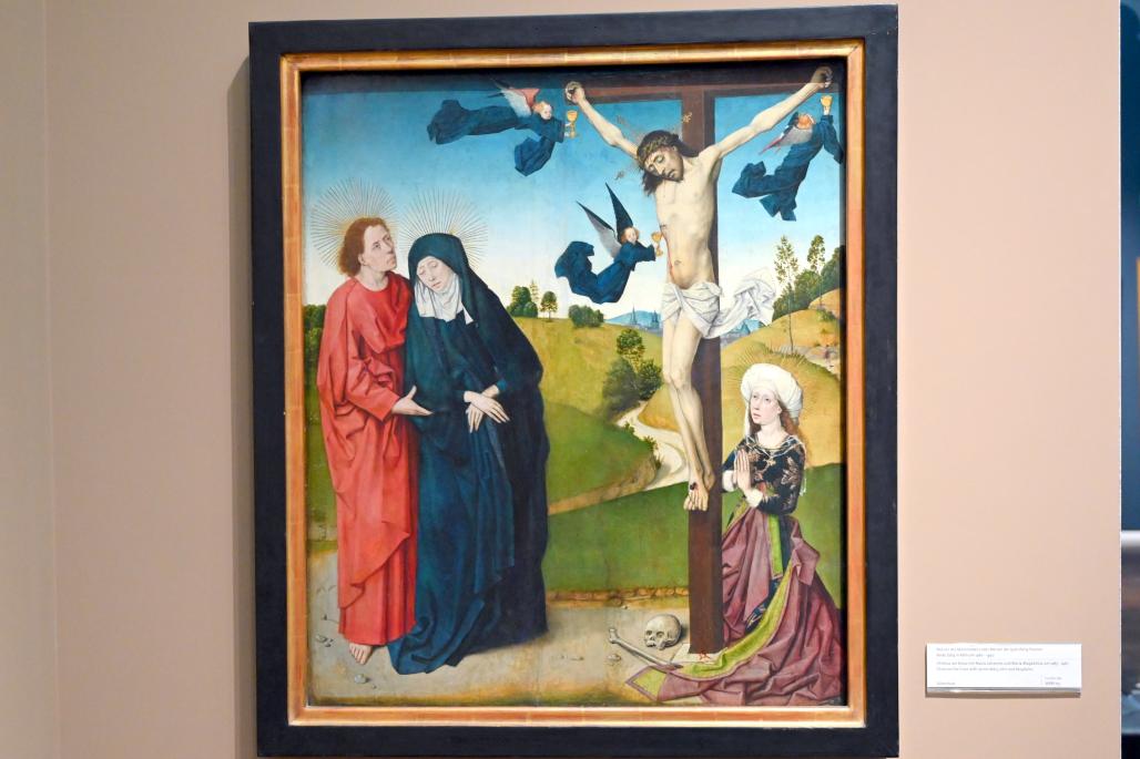 Meister des Marienlebens (1467&ndash;1480), Christus am Kreuz mit Maria, Johannes und Maria Magdalena, Köln, Wallraf-Richartz-Museum, Mittelalter - Saal 7, um 1465&ndash;1470