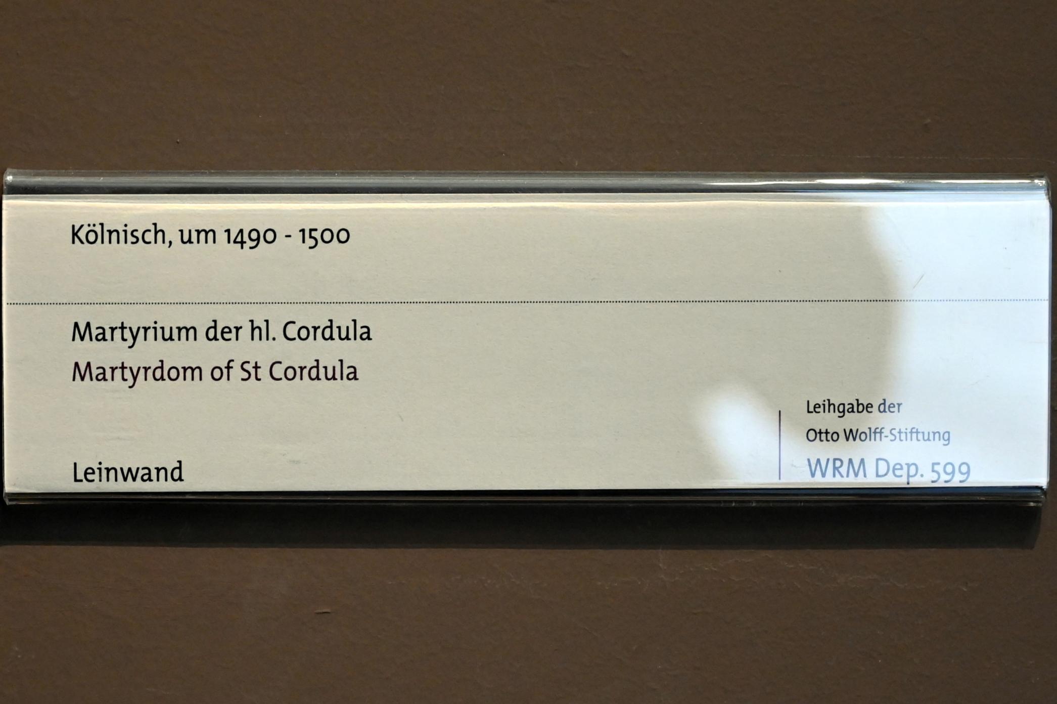 Martyrium der hl. Cordula, Köln, Wallraf-Richartz-Museum, Mittelalter - Saal 9, um 1490–1500, Bild 2/2