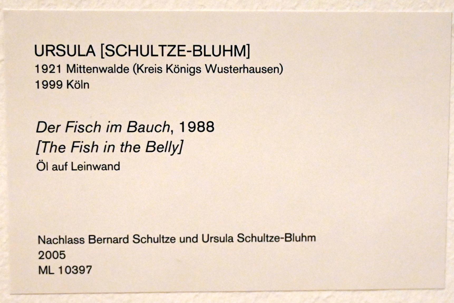 Ursula Schultze-Bluhm (1954–1997), Der Fisch im Bauch, Köln, Museum Ludwig, 02.23, 1988, Bild 2/2