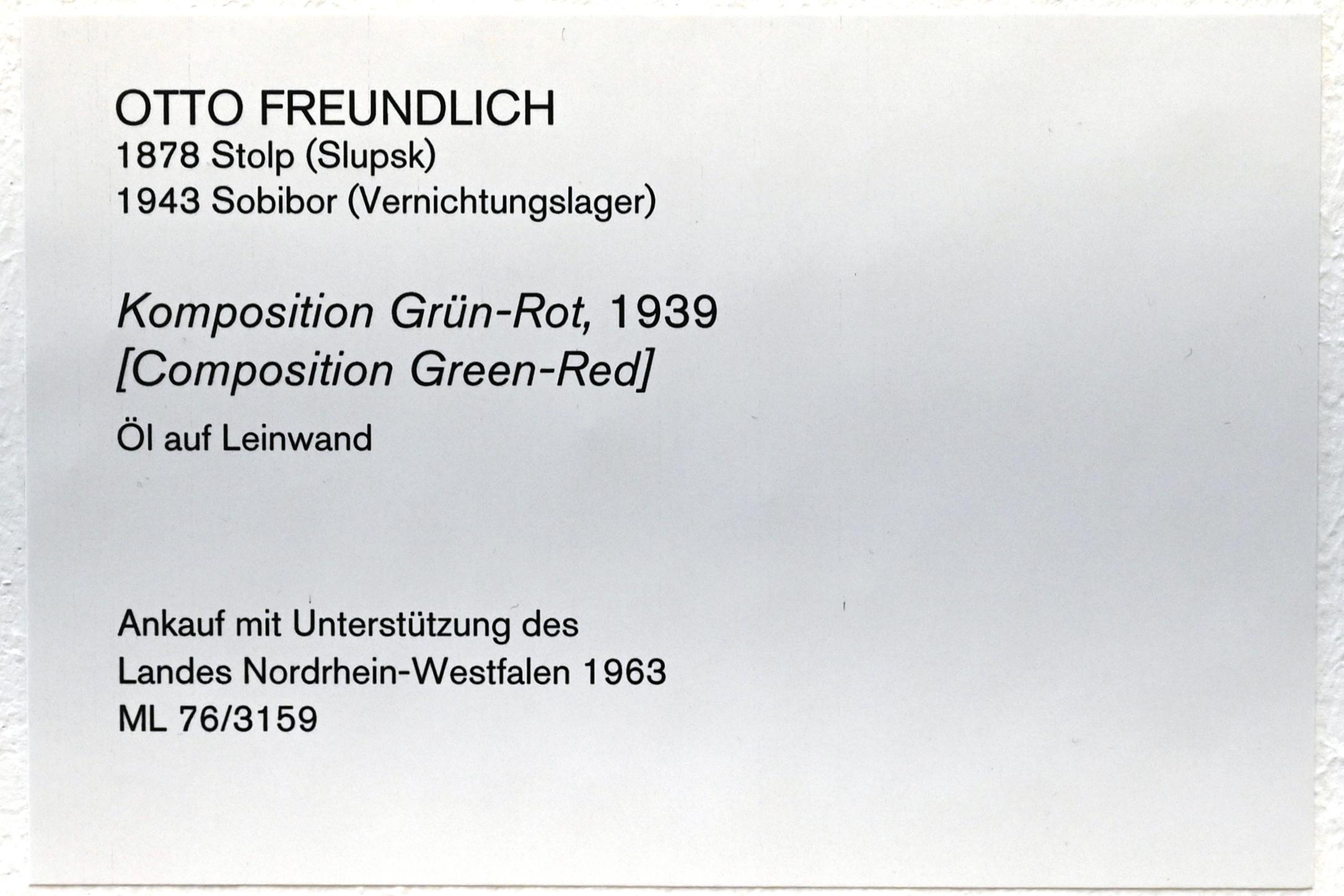 Otto Freundlich (1910&ndash;1939), Komposition Grün-Rot, Köln, Museum Ludwig, 02.26, 1939, Bild 2/2