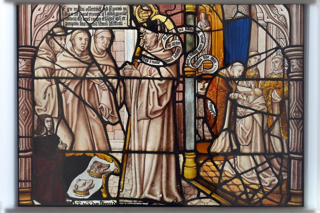 Meister von Sankt Severin (1488&ndash;1513), Bernhard überzeugt einen Mitbruder, der an der Eucharistie zweifelt, Altenberg (Bergisches Land), ehem. Zisterzienserkloster Altenberg, jetzt Köln, Museum Schnütgen, Saal 1, 1505&ndash;1520