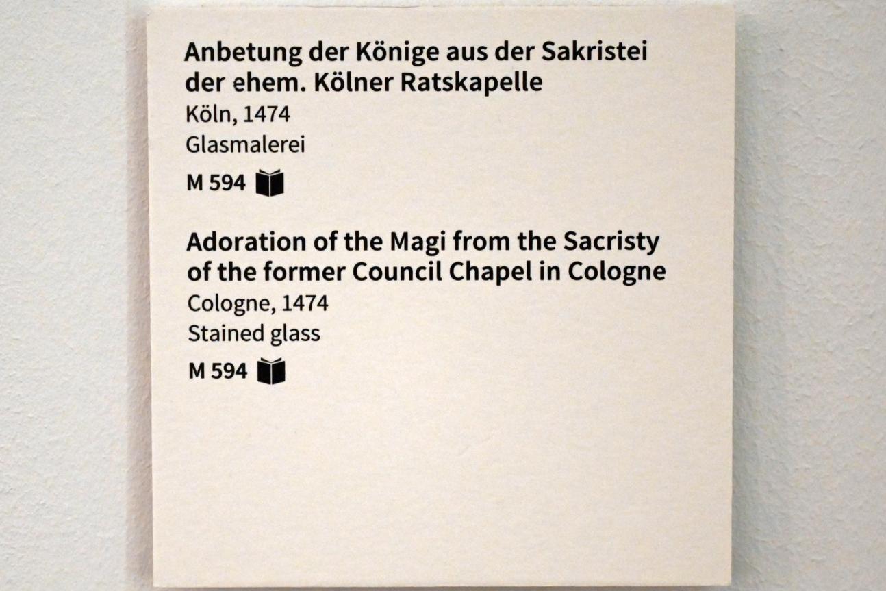 Anbetung der Könige, Köln, ehem. Ratskapelle St. Maria in Jerusalem, jetzt Köln, Museum Schnütgen, Saal 3, 1474, Bild 2/2
