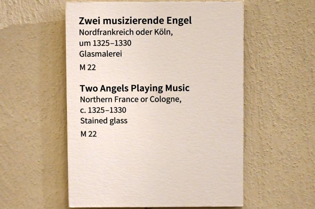 Zwei musizierende Engel, Köln, Museum Schnütgen, Saal 7, um 1325&ndash;1330, Bild 2/2