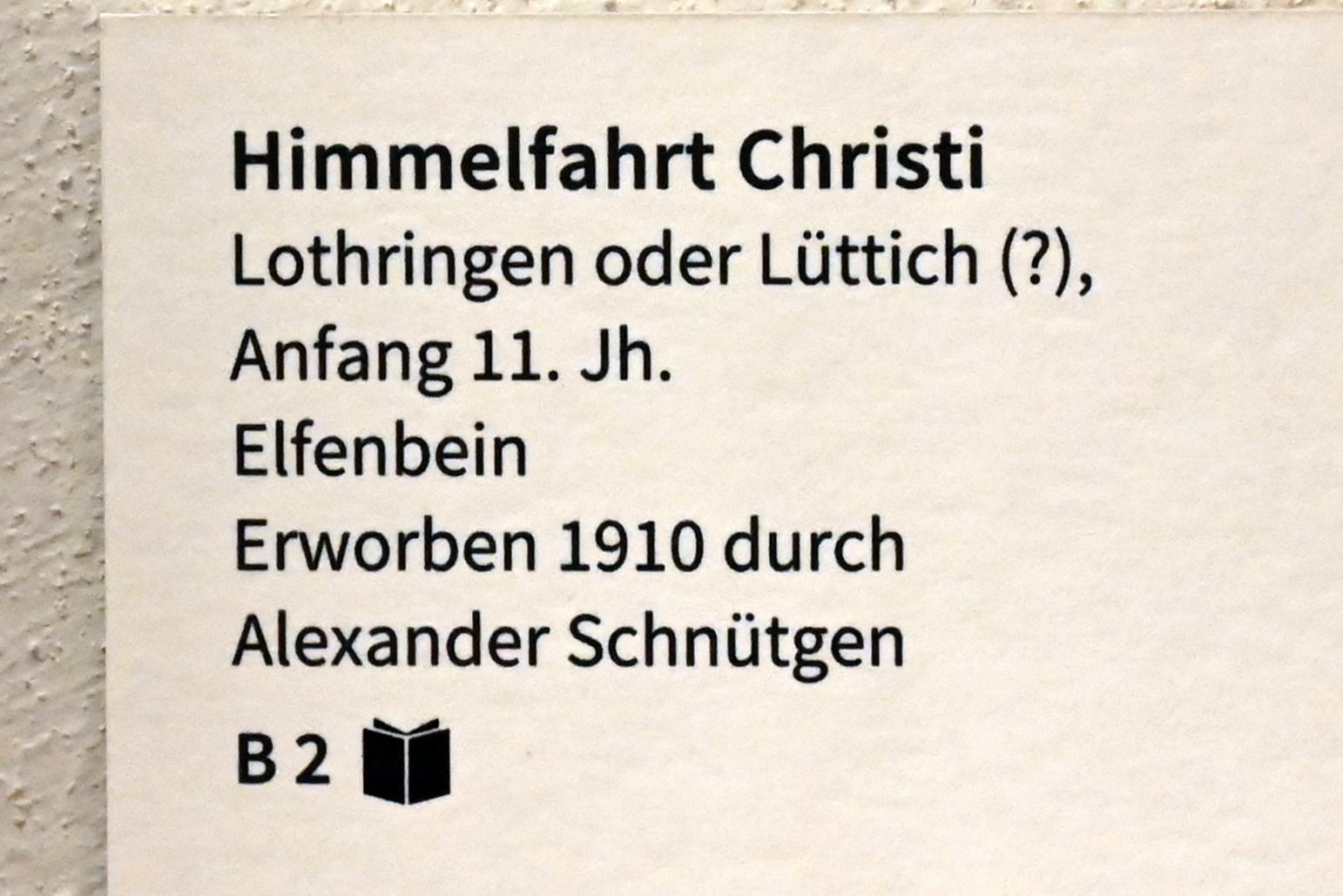Himmelfahrt Christi, Köln, Museum Schnütgen, Saal 10, Beginn 11. Jhd., Bild 2/2