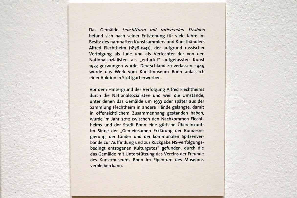 Paul Adolf Seehaus (1913&ndash;1914), Leuchtturm mit rotierenden Strahlen, Bonn, Kunstmuseum Bonn, Saal 6, 1913, Bild 3/3