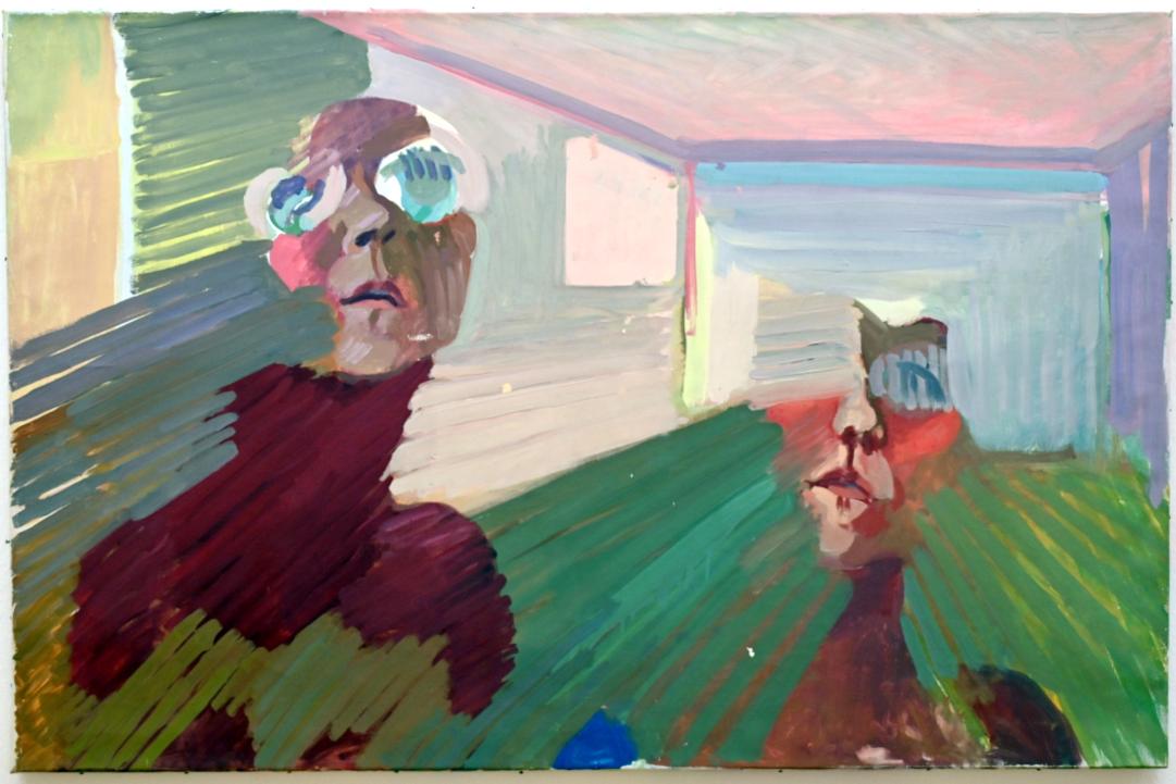 Maria Lassnig (1945&ndash;2011), Augengläserselbstporträt, Bonn, Kunstmuseum, Ausstellung "Maria Lassnig - Wach bleiben" vom 10.02. - 08.05.2022, Saal 3, 1967