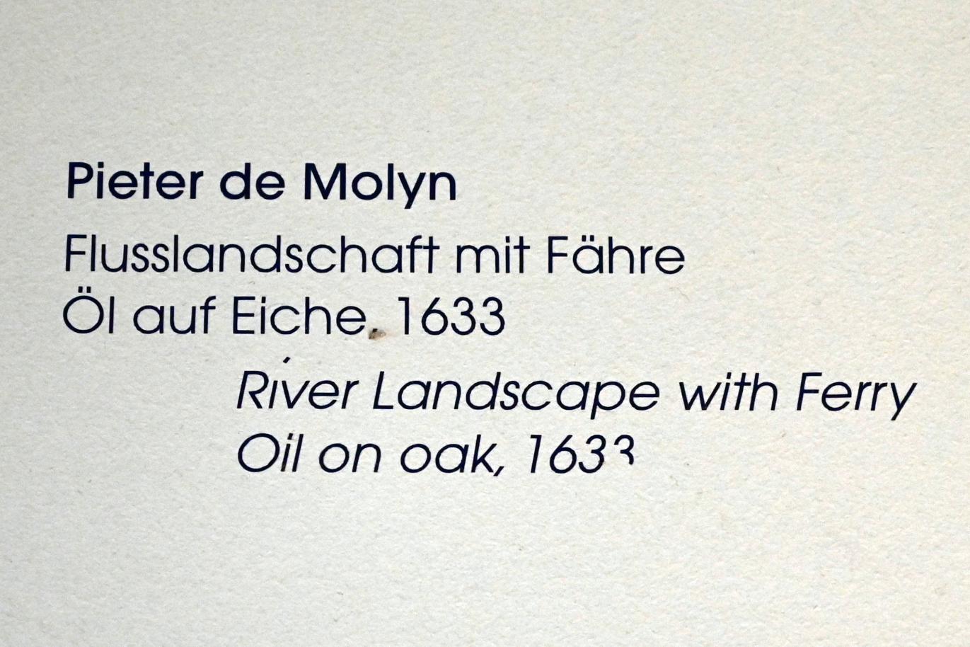 Pieter de Molijn (1625&ndash;1639), Flusslandschaft mit Fähre, Lübeck, St. Annen-Museum, Obergeschoß, Saal 13, 1633, Bild 2/2