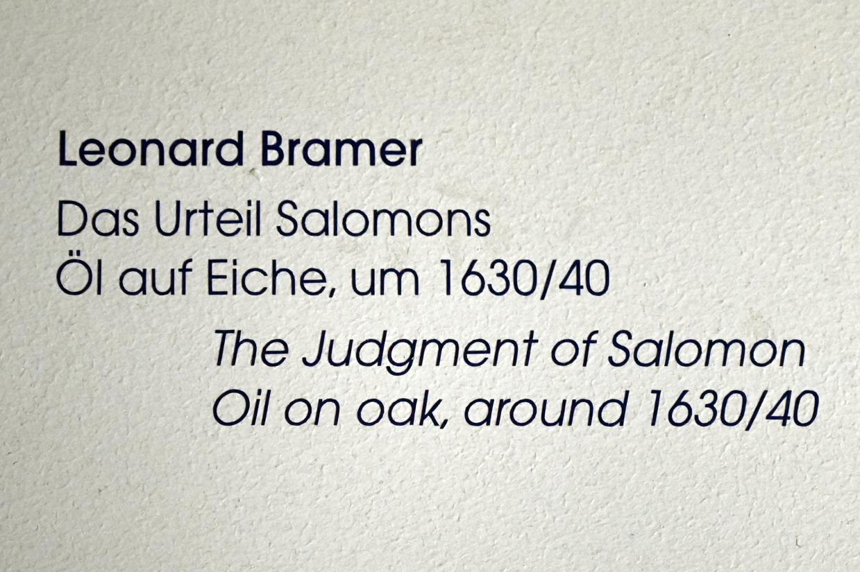 Leonaert Bramer (1635), Das Urteil Salomons, Lübeck, St. Annen-Museum, Obergeschoß, Saal 13, um 1630&ndash;1640, Bild 2/2