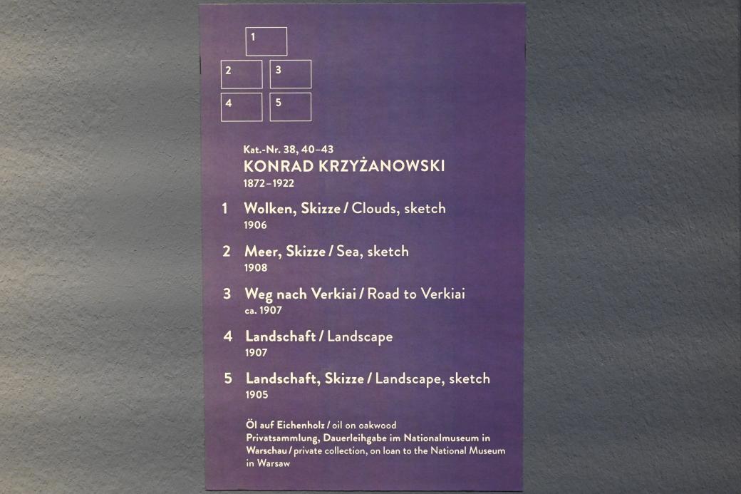 Konrad Krzyżanowski (1900&ndash;1914), Weg nach Verkiai, München, Kunsthalle, Ausstellung "Polnischer Symbolismus um 1900" vom 25.03.-07.08.2022, Saal 4 - Polnische Landschaften, um 1907, Bild 2/2