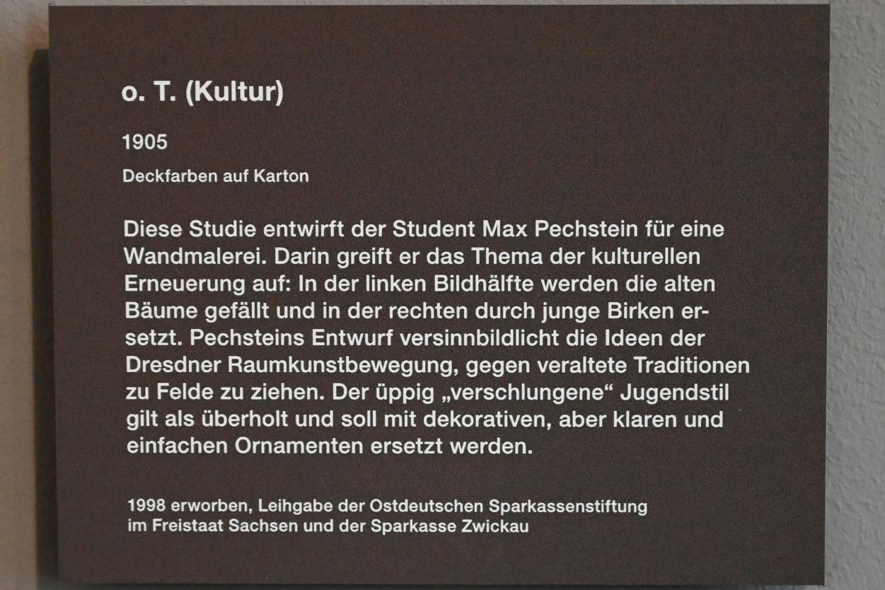 Max Pechstein (1895&ndash;1953), o. T. (Kultur), Zwickau, Kunstsammlungen, Max-Pechstein-Museum - Saal 3, 1905, Bild 2/2