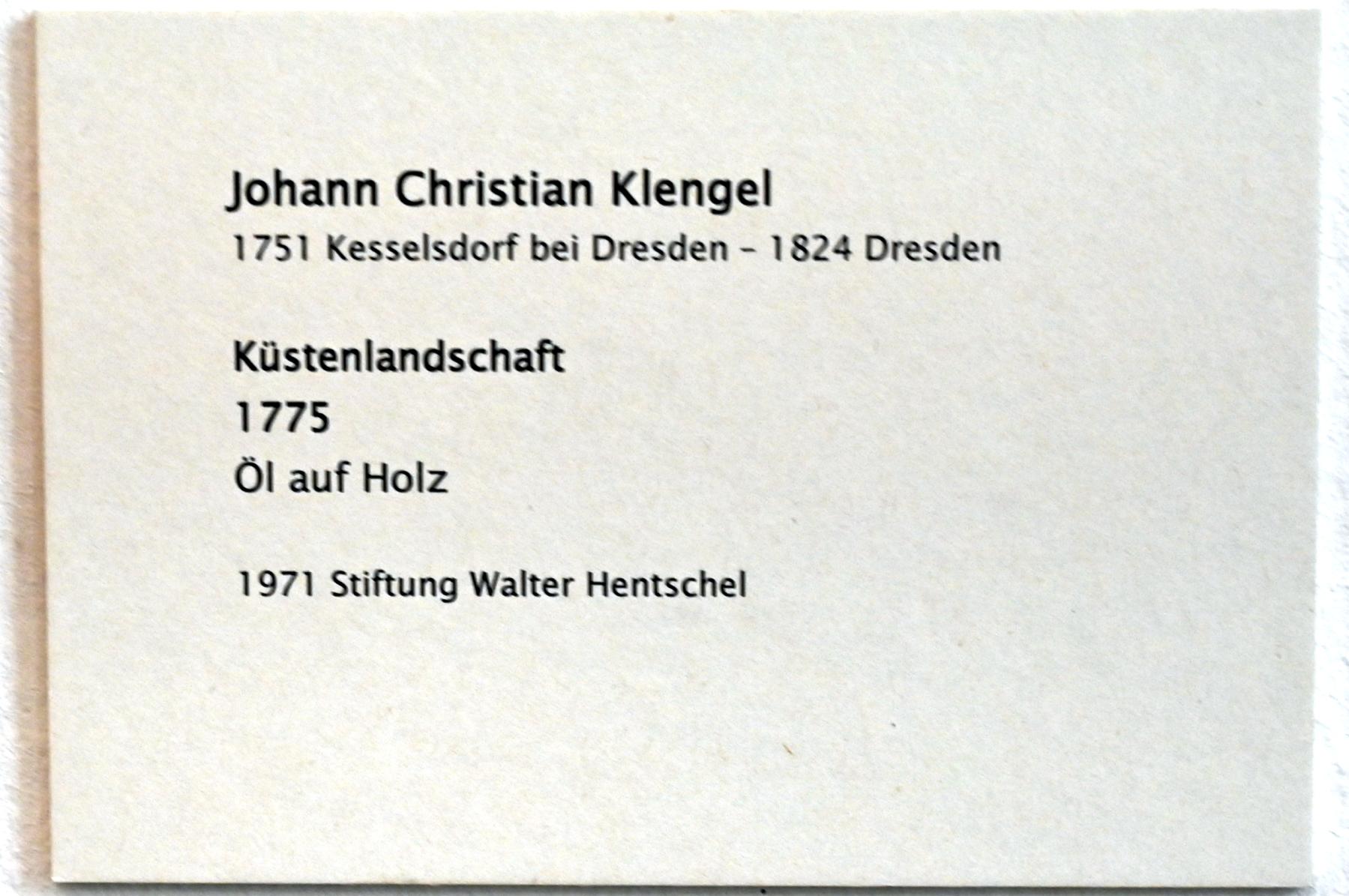 Johann Christian Klengel (1775–1818), Küstenlandschaft, Zwickau, Kunstsammlungen, Zeit der Empfindsamkeit, 1775, Bild 2/2