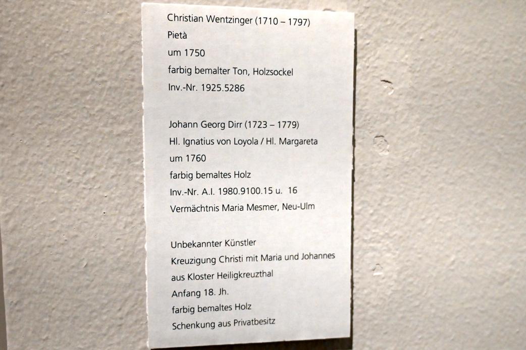 Johann Christian Wentzinger (1740&ndash;1760), Pietà, Ulm, Museum Ulm, Saal 12a, um 1750, Bild 3/3