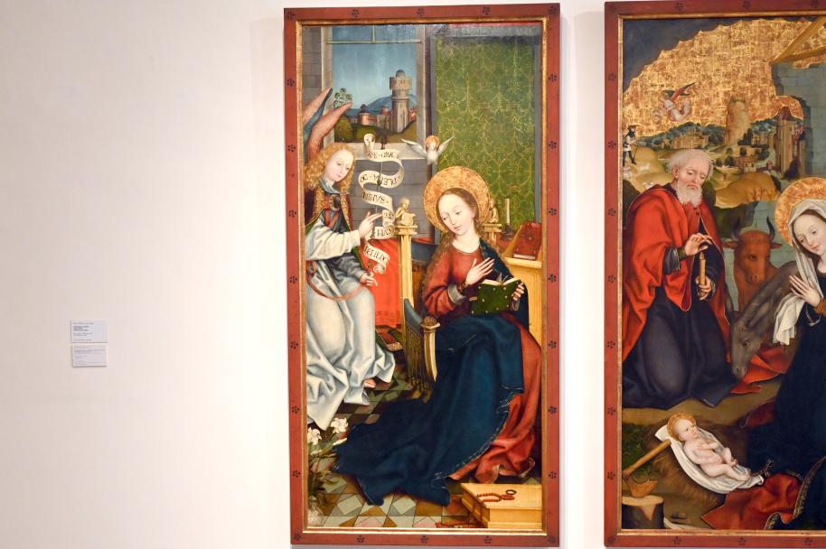 Martin Schaffner (1497–1532), Verkündigung an Maria, Ulm, Museum Ulm, Saal 12c, 1496–1499, Bild 1/2