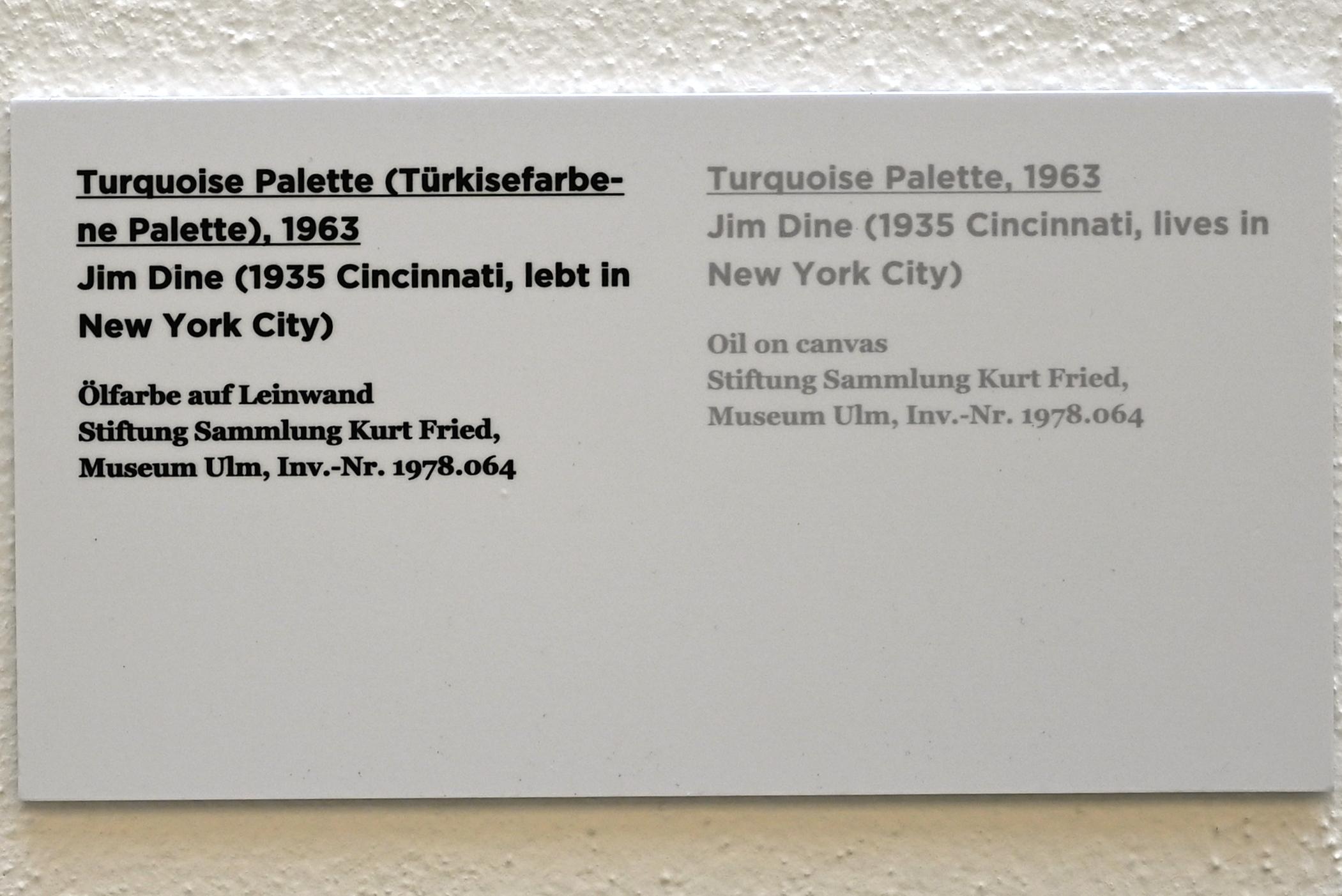 Jim Dine (1962–1993), Turquoise Palette (Türkisefarbene Palette), Ulm, Museum Ulm, Saal 7a, 1963, Bild 2/2