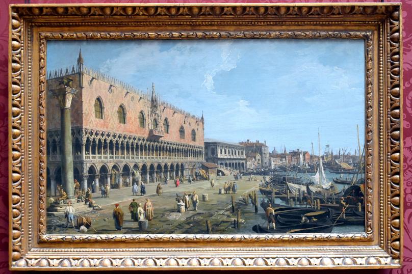 Giovanni Antonio Canal ("Canaletto") (1722–1765), Der Dogenpalast und die Riva degli Schiavoni, London, National Gallery, Saal 38, um 1735–1740