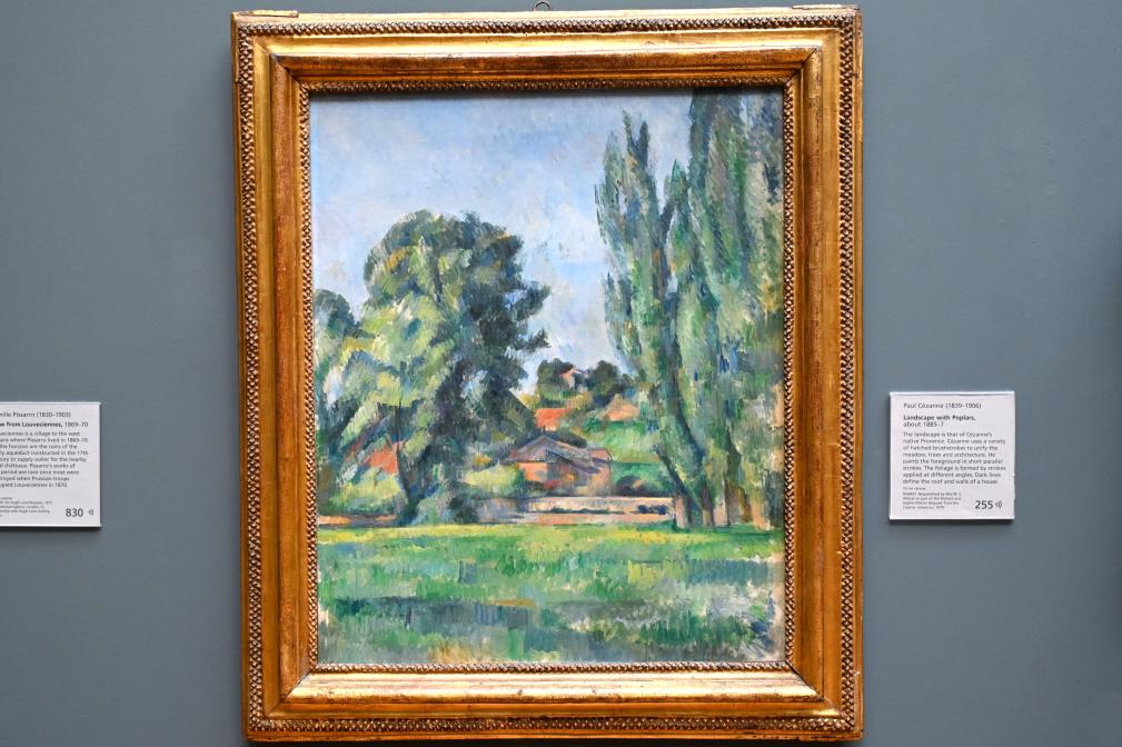 Paul Cézanne (1866–1906), Landschaft mit Pappeln, London, National Gallery, Saal 44, um 1885–1887