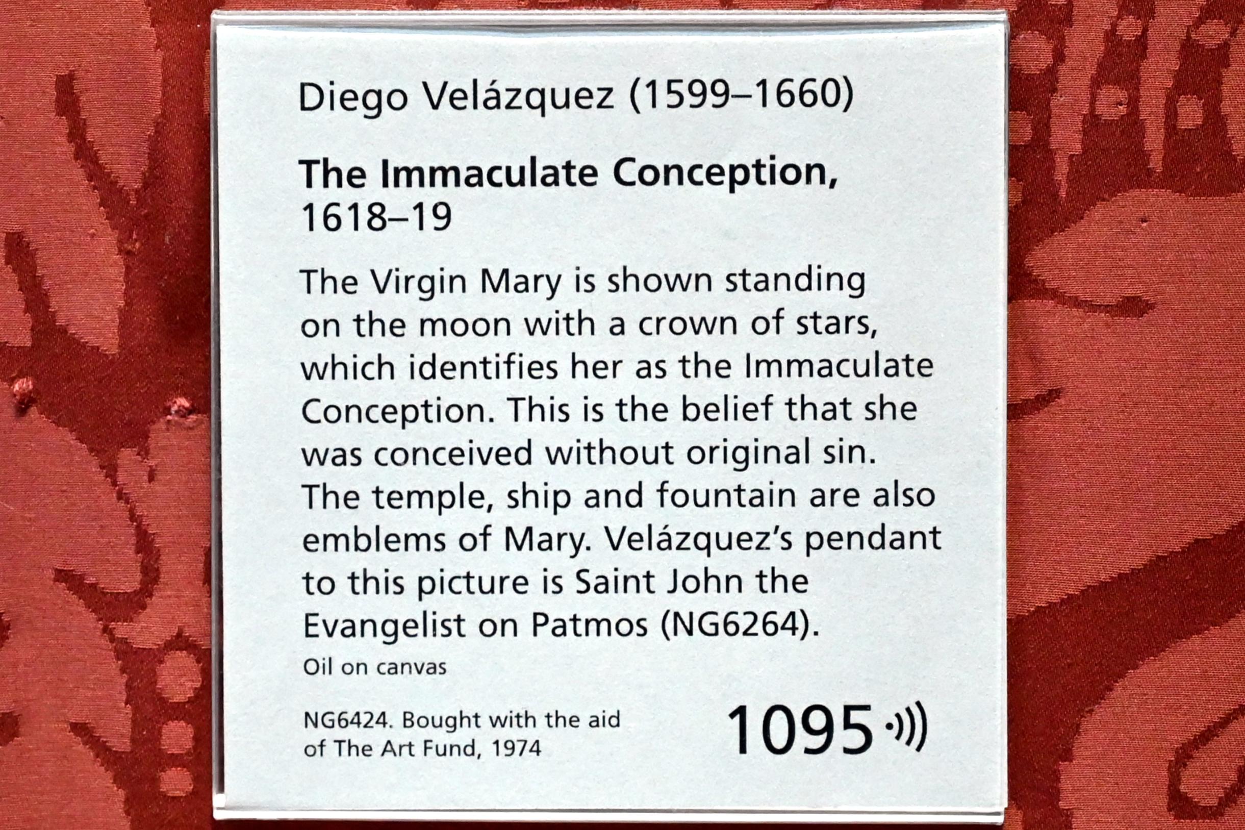 Diego Rodríguez de Silva y Velázquez (1618&ndash;1659), Maria Immaculata, London, National Gallery, Saal 30, 1618&ndash;1619, Bild 2/2
