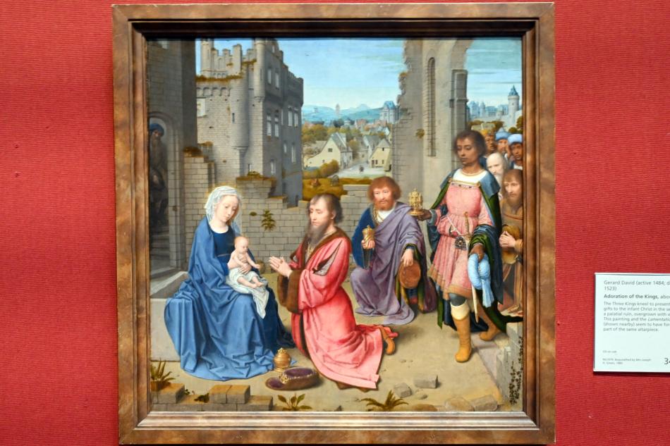 Gerard David (1475–1519), Anbetung der Könige, London, National Gallery, Saal 14, um 1515