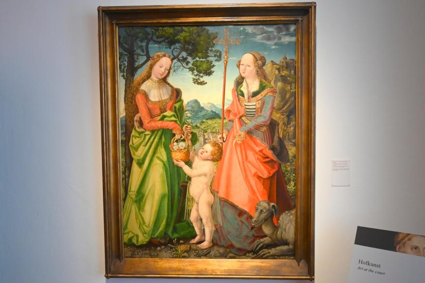 Lucas Cranach der Ältere (Umkreis) (1509–1553), Hl. Dorothea und hl. Margarethe, Coburg, Kunstsammlungen der Veste Coburg, Altdeutsche Malerei, um 1520
