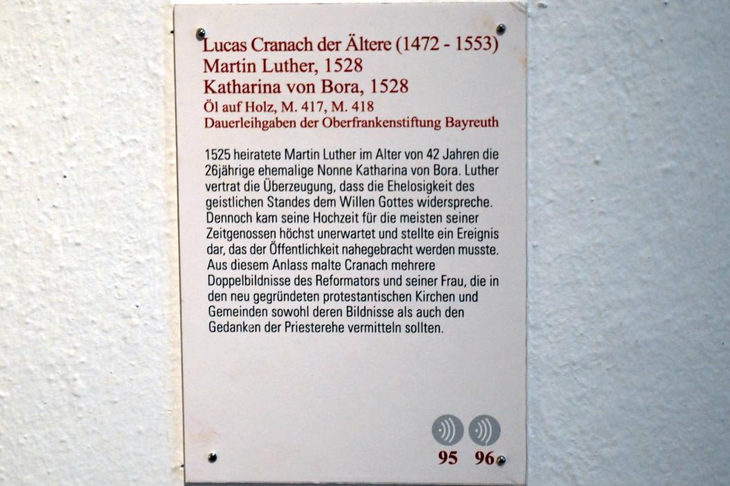 Lucas Cranach der Ältere (1502&ndash;1550), Martin Luther, Coburg, Kunstsammlungen der Veste Coburg, Altdeutsche Malerei, 1528, Bild 2/2