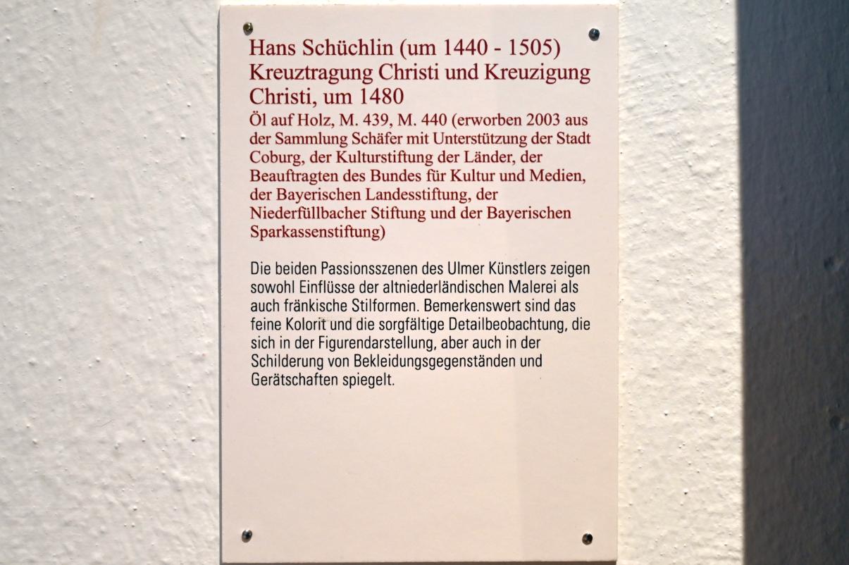 Hans Schüchlin (1480), Kreuzigung Christi, Coburg, Kunstsammlungen der Veste Coburg, Altdeutsche Malerei, um 1480, Bild 2/2
