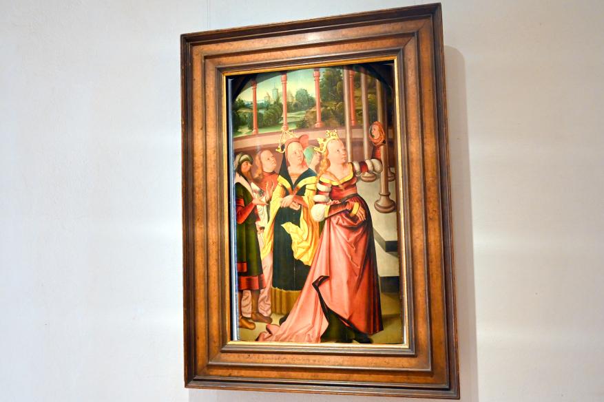 Meister des Leitmeritzer Altars (1500&ndash;1515), Der Hochmut der hl. Katharina, Coburg, Kunstsammlungen der Veste Coburg, Steinerne Kemenate, 1515, Bild 2/2