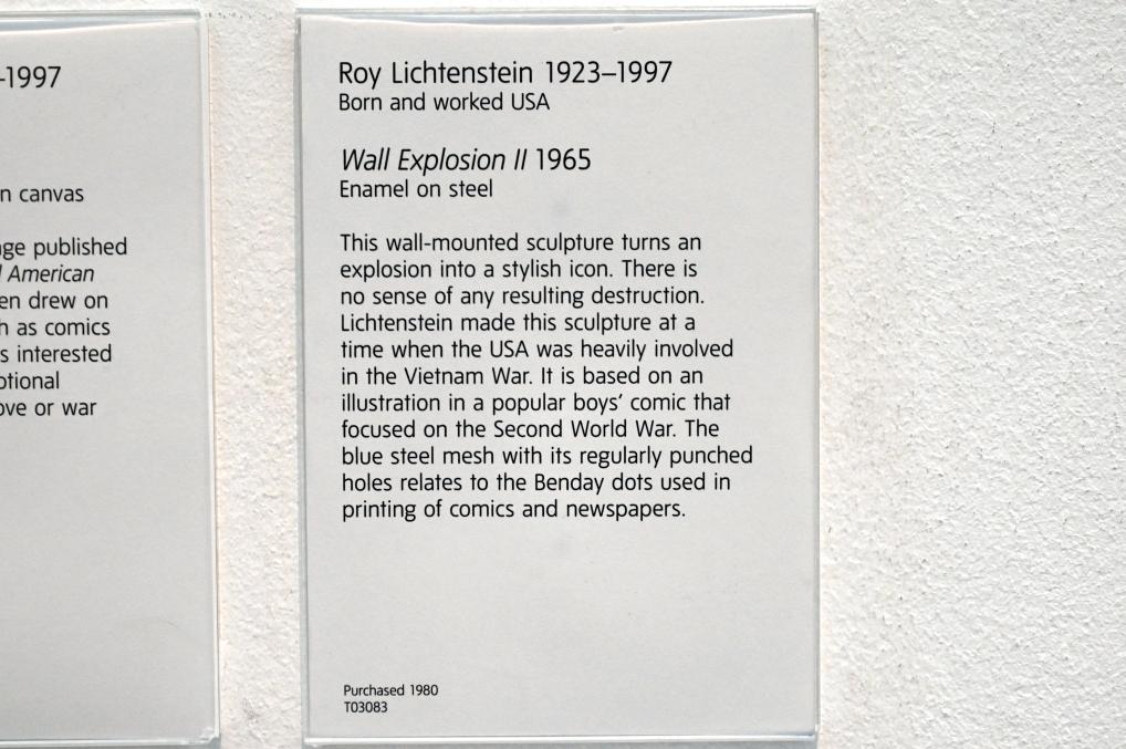 Roy Lichtenstein (1962&ndash;1994), Wall Explosion II, London, Tate Gallery of Modern Art (Tate Modern), Media Networks 12, 1965, Bild 2/2