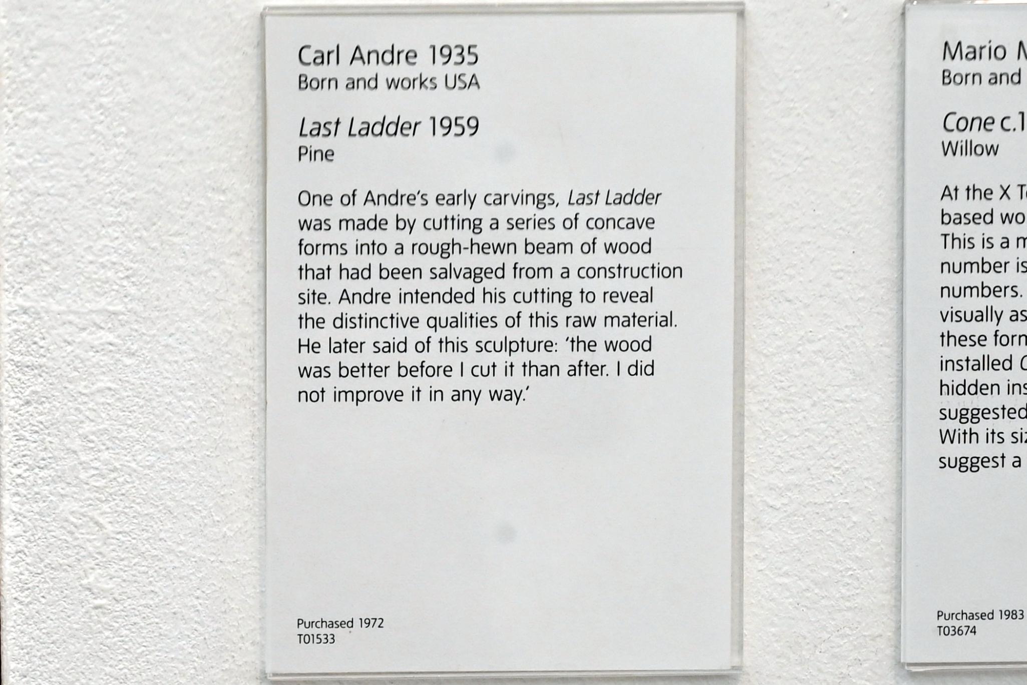 Carl Andre (1959&ndash;1969), Letzte Leiter, London, Tate Gallery of Modern Art (Tate Modern), Materials and Objects 5, 1959, Bild 3/3