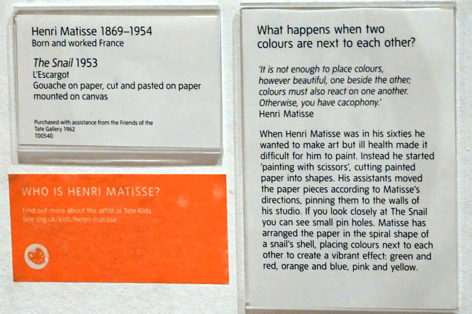 Henri Matisse (1898&ndash;1953), Die Schnecke, London, Tate Gallery of Modern Art (Tate Modern), Colonianism, 1953, Bild 2/2
