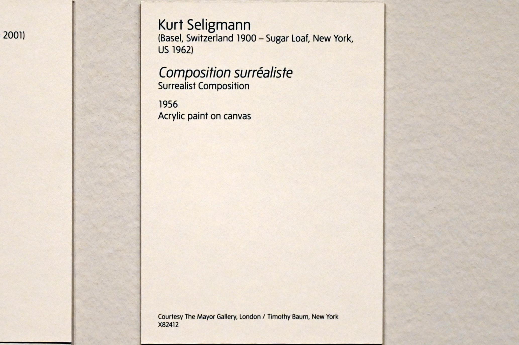 Kurt Seligmann (1956), Surreale Komposition, London, Tate Modern, Ausstellung "Surrealism Beyond Borders" vom 24.02.-29.08.2022, Saal 11, 1956, Bild 2/2