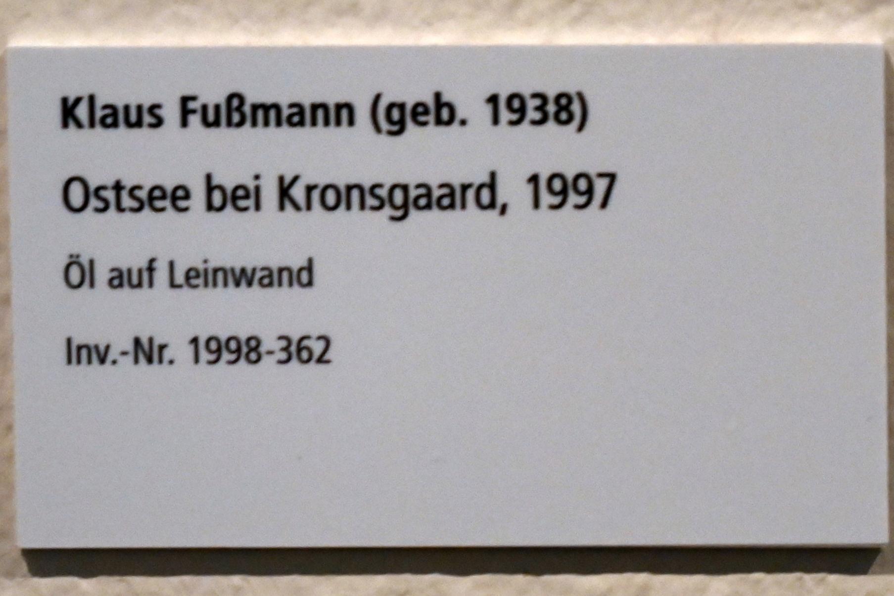 Klaus Fußmann (1967&ndash;2004), Ostsee bei Kronsgaard, Schleswig, Landesmuseum für Kunst und Kulturgeschichte, Galerie der Klassischen Moderne, 1997, Bild 2/2