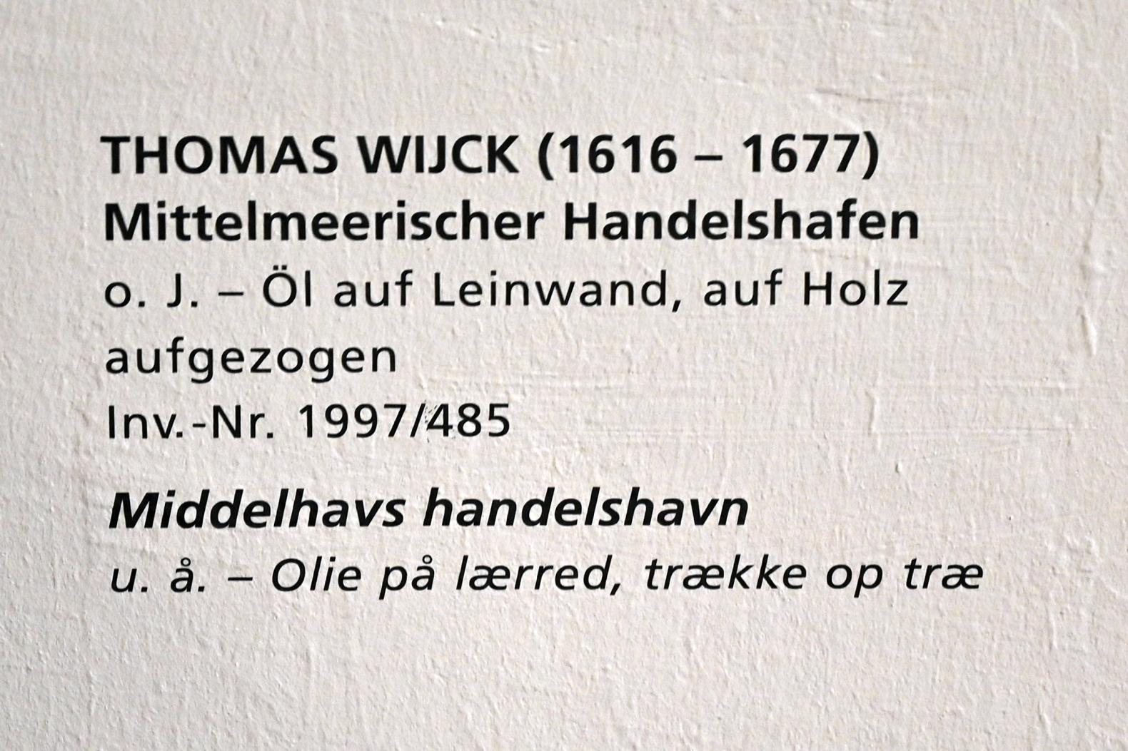 Thomas Wyck (Wijck) (1647&ndash;1665), Mittelmeerischer Handelshafen, Schleswig, Landesmuseum für Kunst und Kulturgeschichte, Saal 23, Undatiert, Bild 2/2