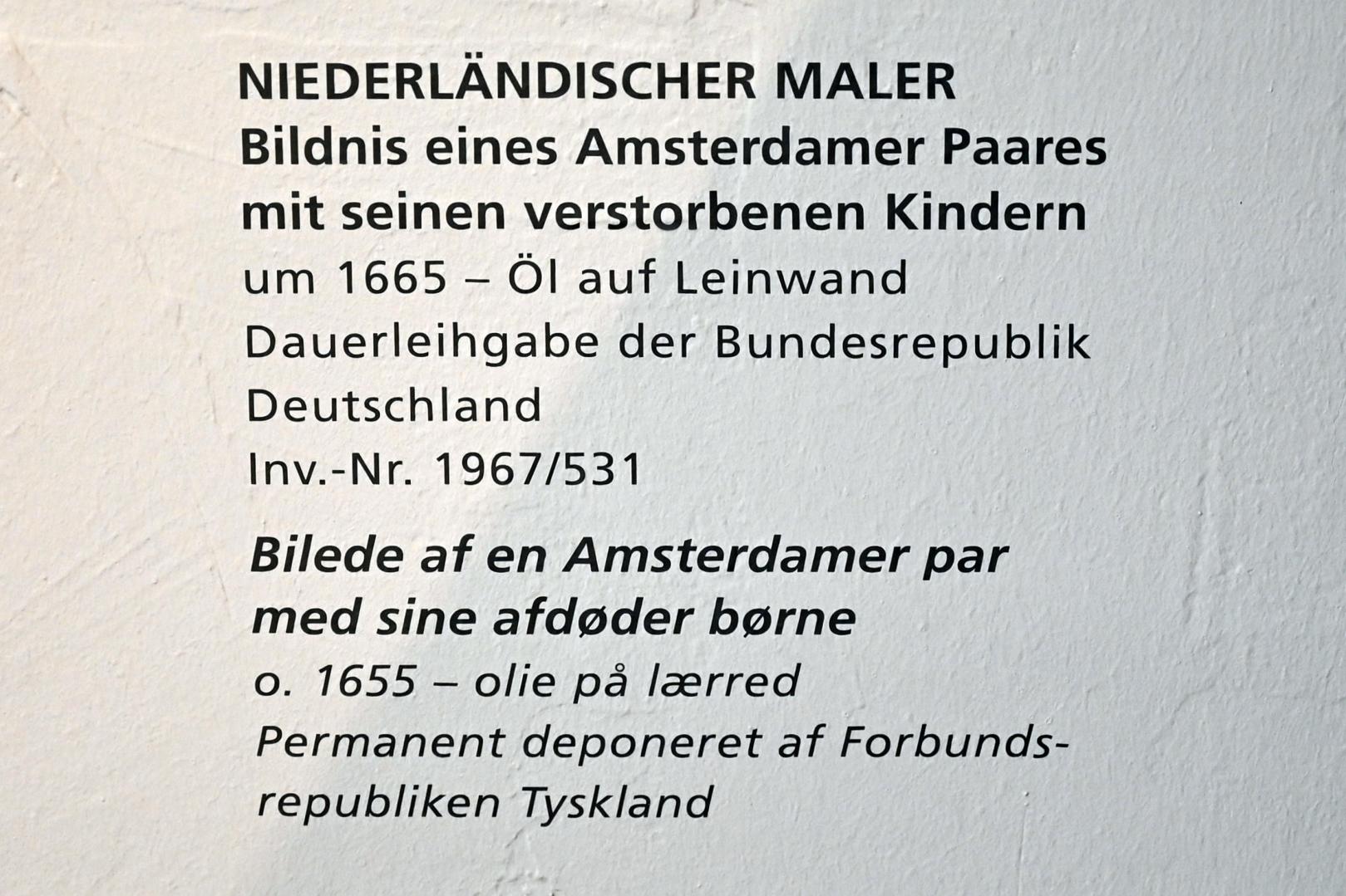 Bildnis eines Amsterdamer Paares mit seinen verstorbenen Kindern, Schleswig, Landesmuseum für Kunst und Kulturgeschichte, Saal 23, um 1665, Bild 2/2
