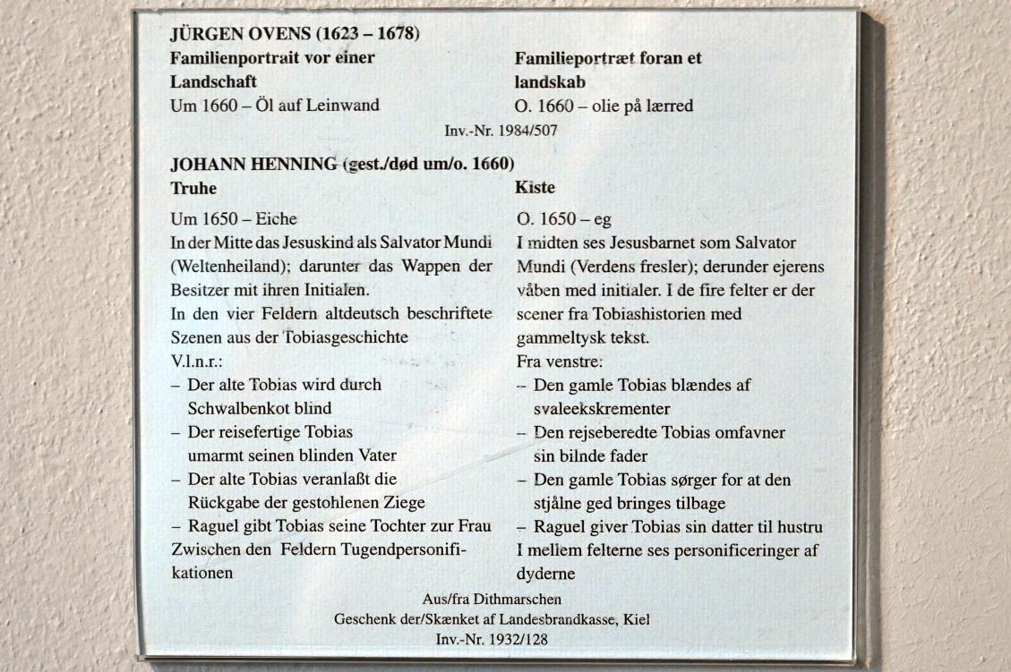 Jürgen Ovens (1642&ndash;1672), Familienportrait vor einer Landschaft, Schleswig, Landesmuseum für Kunst und Kulturgeschichte, Saal 24, um 1660, Bild 2/2