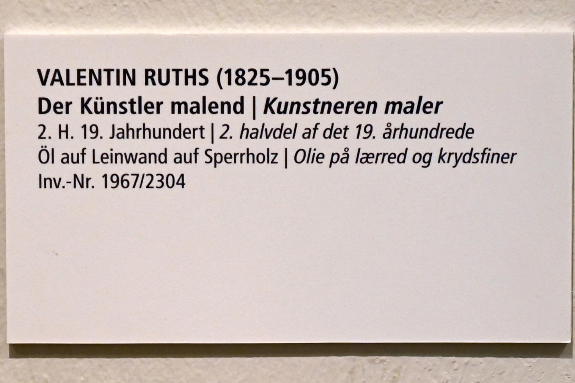 Valentin Ruths (1856&ndash;1884), Der Künstler malend, Schleswig, Landesmuseum für Kunst und Kulturgeschichte, Saal 45, 2. Hälfte 19. Jhd., Bild 2/2