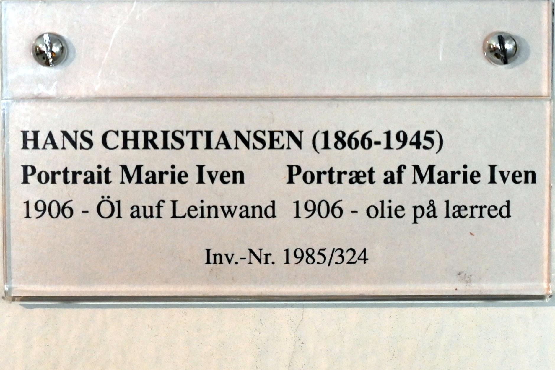 Hans Christiansen (1900&ndash;1920), Portrait Marie Iven, Schleswig, Landesmuseum für Kunst und Kulturgeschichte, Jugendstil, 1906, Bild 2/2