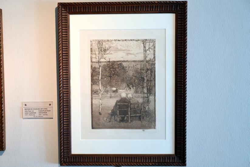 Heinrich Vogeler (1897&ndash;1928), Altes Paar vor weiter Landschaft, Schleswig, Landesmuseum für Kunst und Kulturgeschichte, Jugendstil, 1897, Bild 2/3