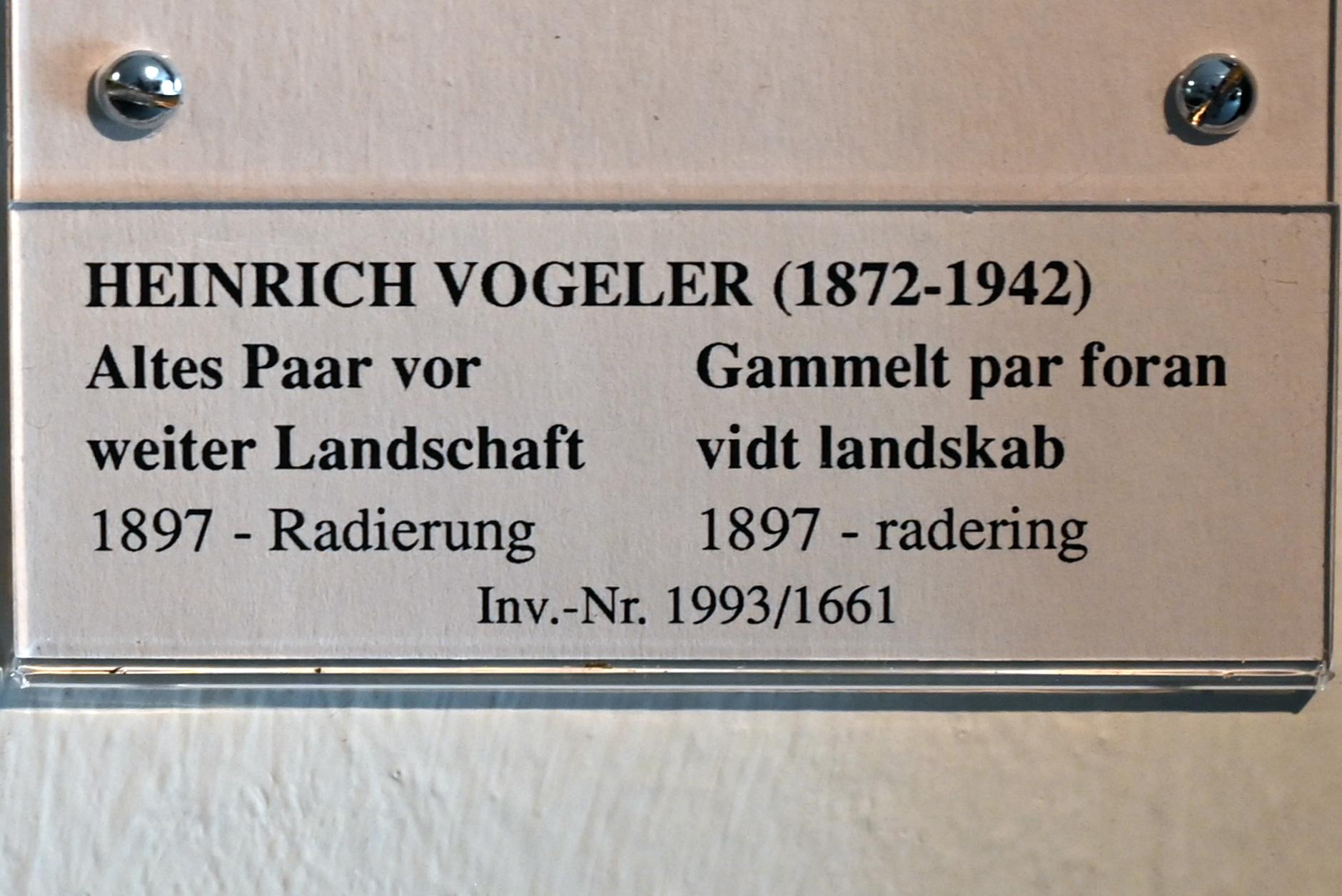 Heinrich Vogeler (1897&ndash;1928), Altes Paar vor weiter Landschaft, Schleswig, Landesmuseum für Kunst und Kulturgeschichte, Jugendstil, 1897, Bild 3/3