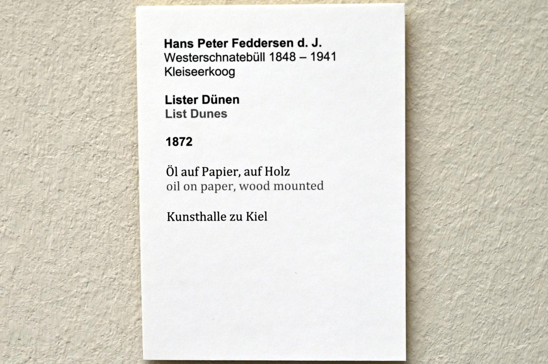 Hans Peter Feddersen (1872–1929), Lister Dünen, Kiel, Kunsthalle, Landschaften, 1872, Bild 2/2