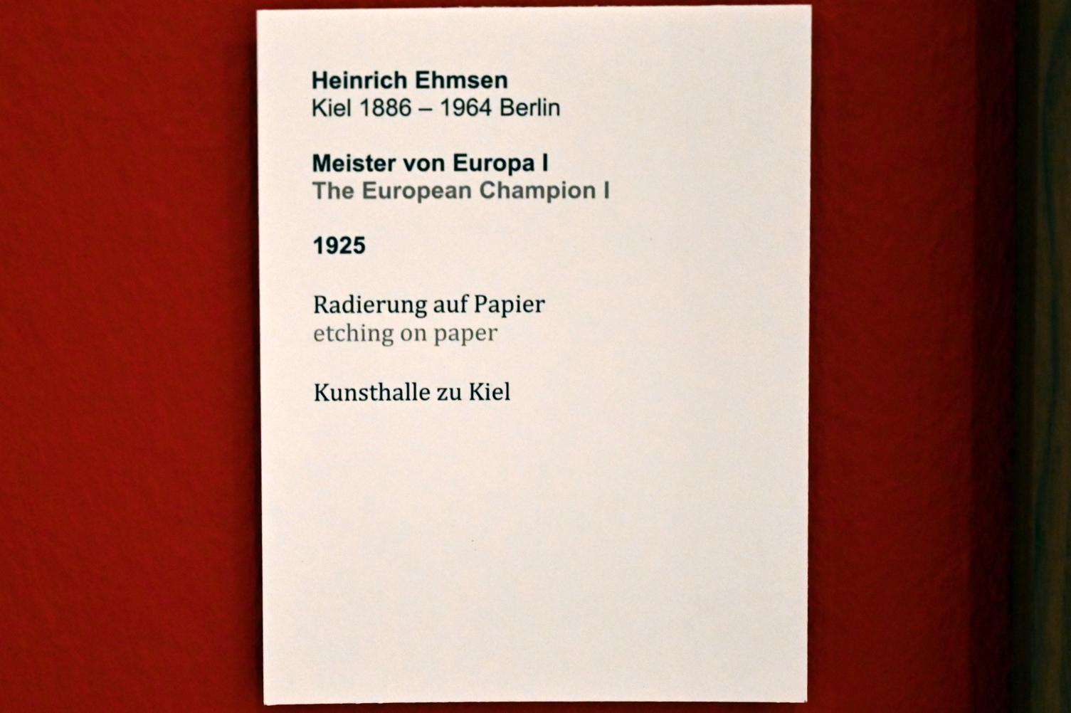 Heinrich Ehmsen (1919–1936), Meister von Europa I, Kiel, Kunsthalle, ÜberLeben 1, 1925, Bild 2/2