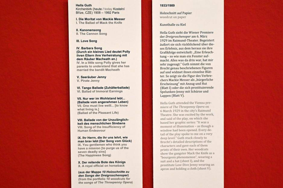 Hella Guth (1933), Tango Ballade (Zuhälterballade), Kiel, Kunsthalle, ÜberLeben 3, 1933, Bild 2/3