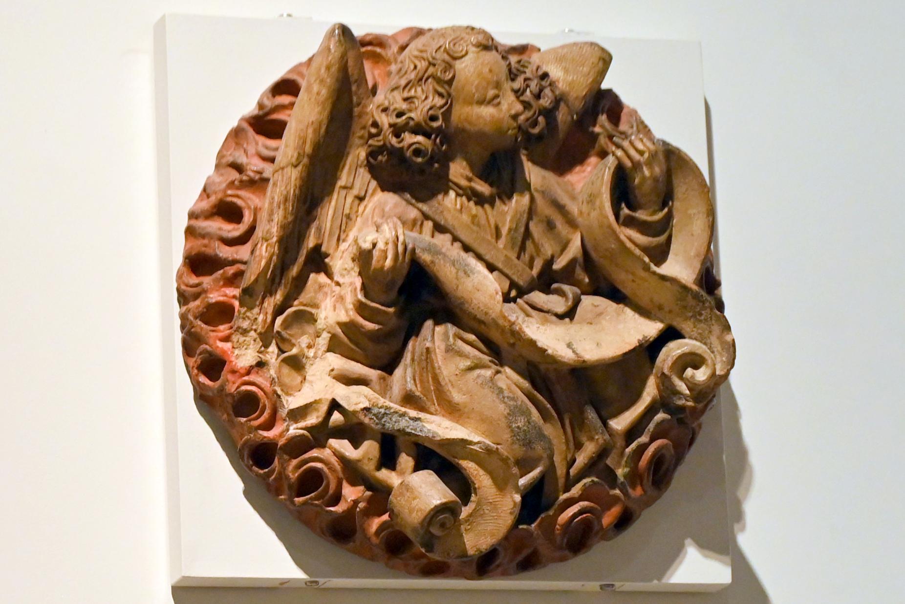 Jan van Schayck (1497), Abschlusssteine mit Symbolen der vier Evangelisten, Utrecht, Dom St. Martinus, jetzt London, Victoria and Albert Museum, 1. Etage, um 1497, Bild 2/6