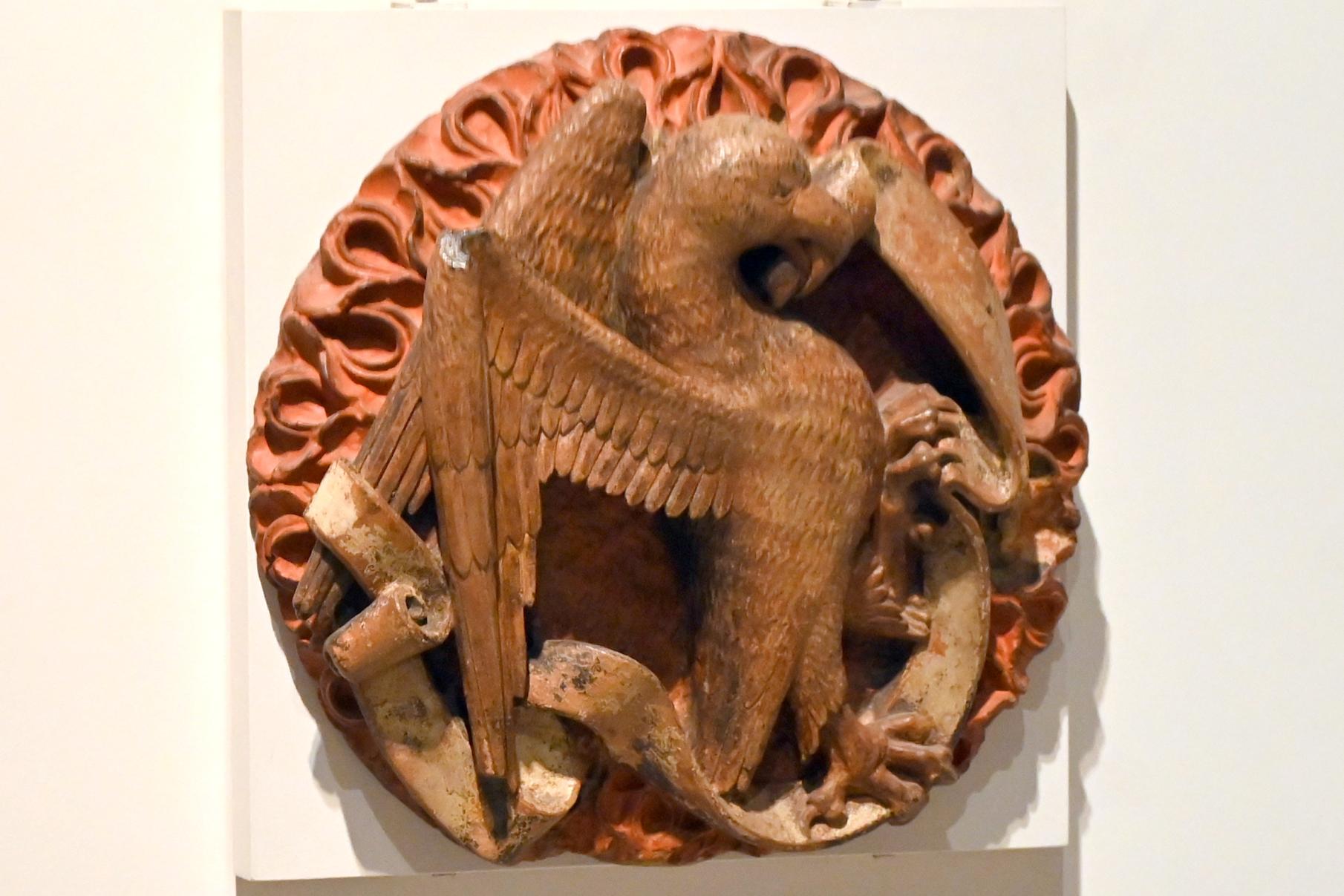 Jan van Schayck (1497), Abschlusssteine mit Symbolen der vier Evangelisten, Utrecht, Dom St. Martinus, jetzt London, Victoria and Albert Museum, 1. Etage, um 1497, Bild 4/6