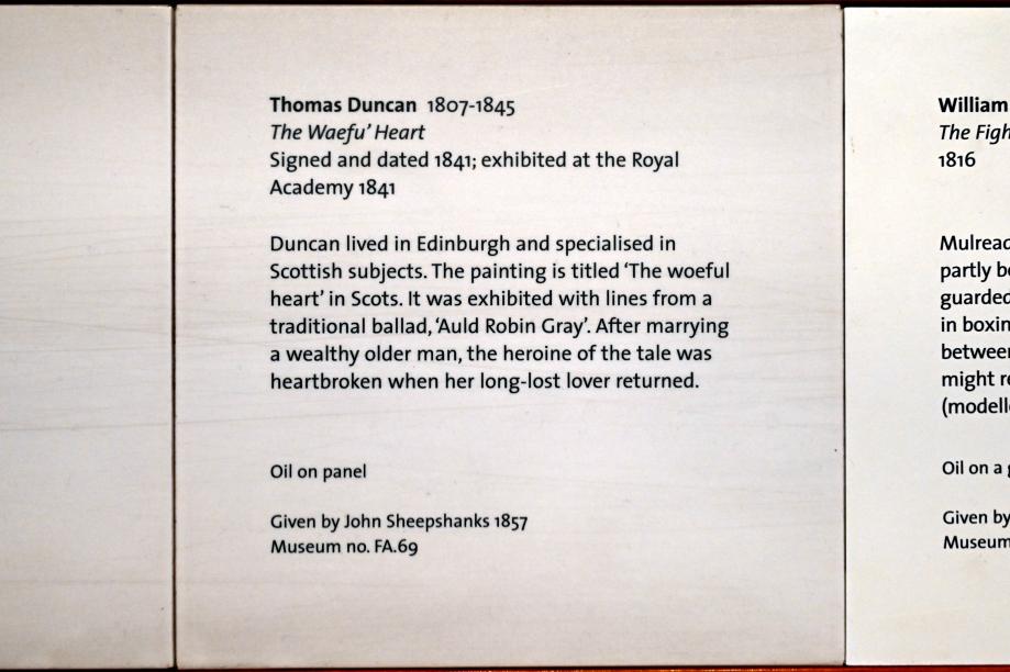 Thomas Duncan (1840&ndash;1841), Das Waefu' Herz, London, Victoria and Albert Museum, 2. Etage, Paintings, 1841, Bild 2/2