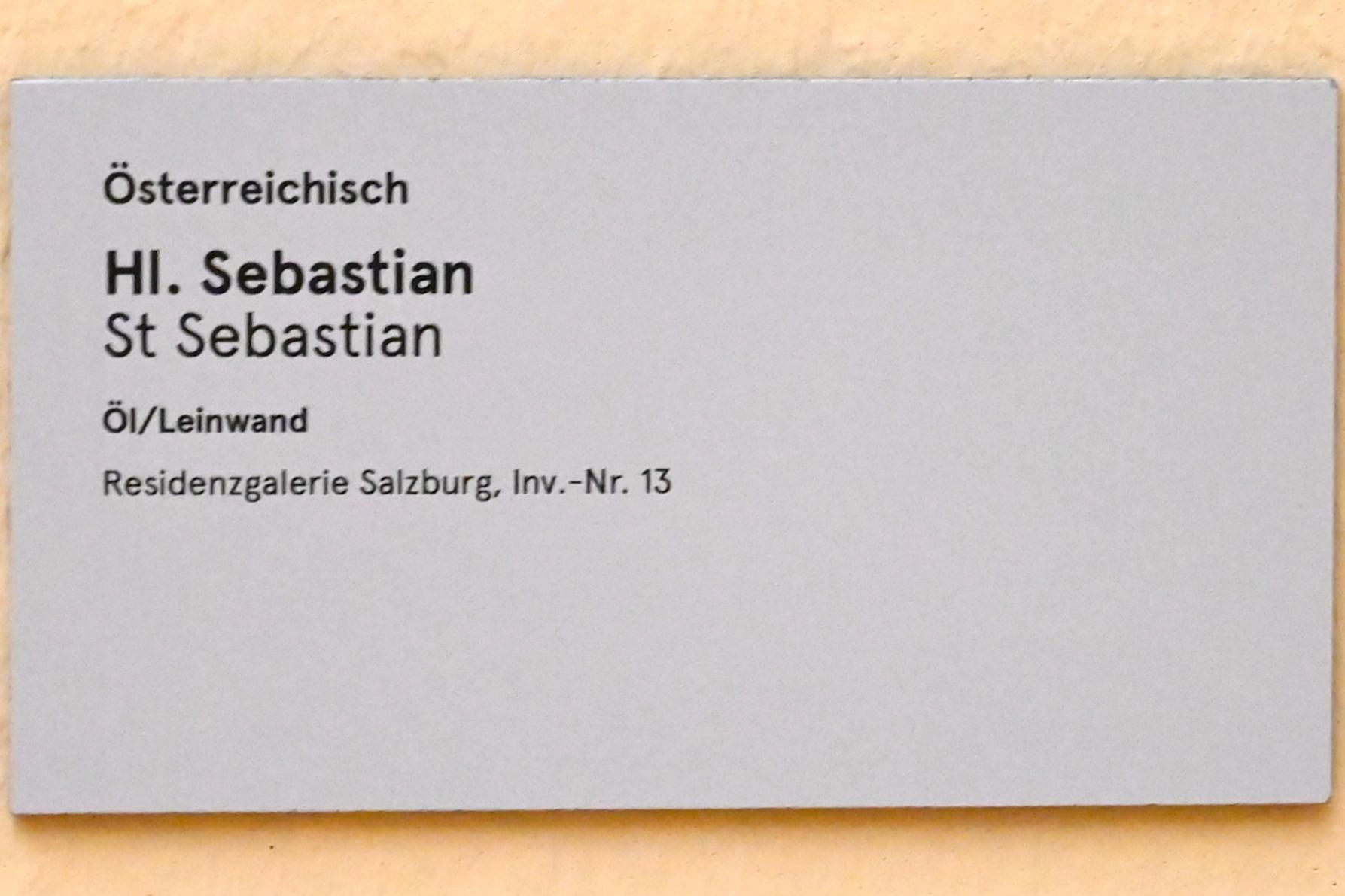 Hl. Sebastian, Salzburg, Salzburger Residenz, Residenzgalerie, Undatiert, Bild 2/2