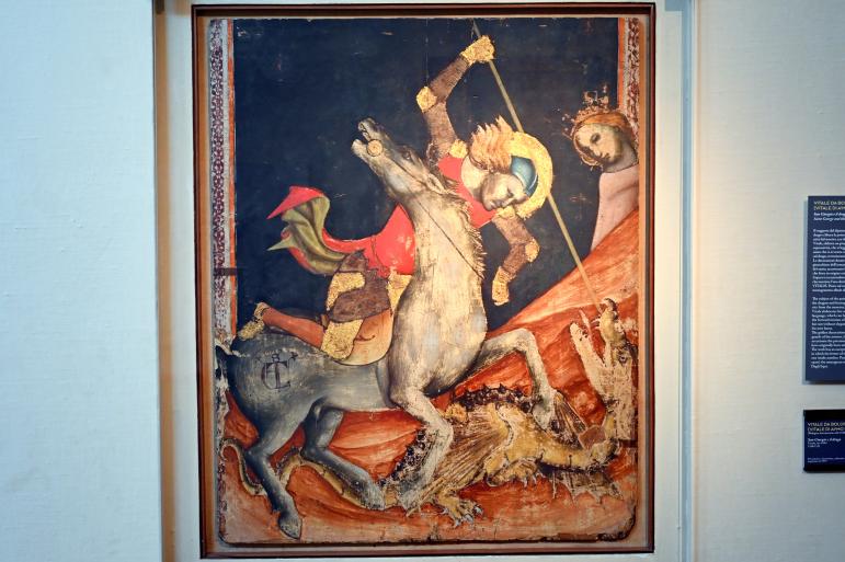 Vitale da Bologna (1329–1350), Hl. Georg im Kampf mit dem Drachen, Bologna, Pinacoteca Nazionale, Saal 1, 1330–1335