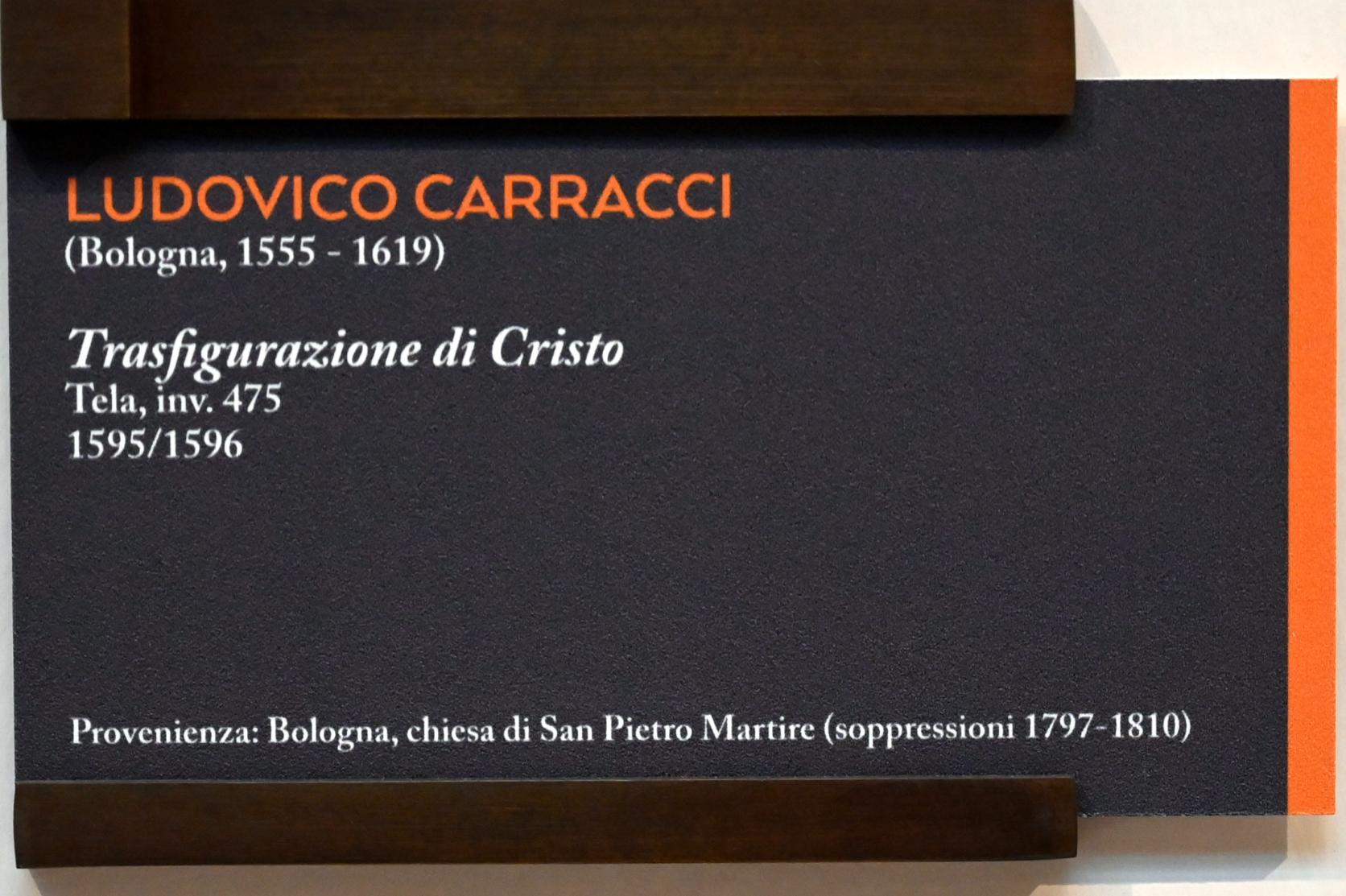 Ludovico Carracci (1582&ndash;1617), Verklärung Christi, Bologna, ehem. chiesa di San Pietro Martire, jetzt Bologna, Pinacoteca Nazionale, Saal 23, 1595&ndash;1596, Bild 2/2